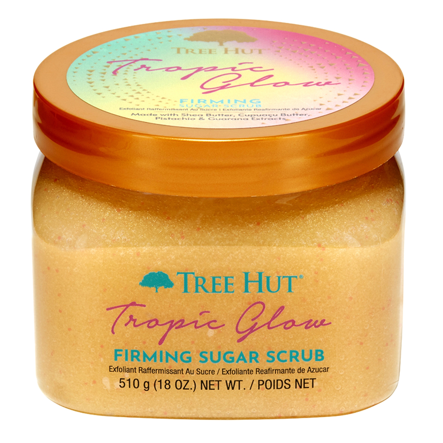 Tropic Glow Сахарный скраб для тела с шиммером с ароматом миндаля и сандала