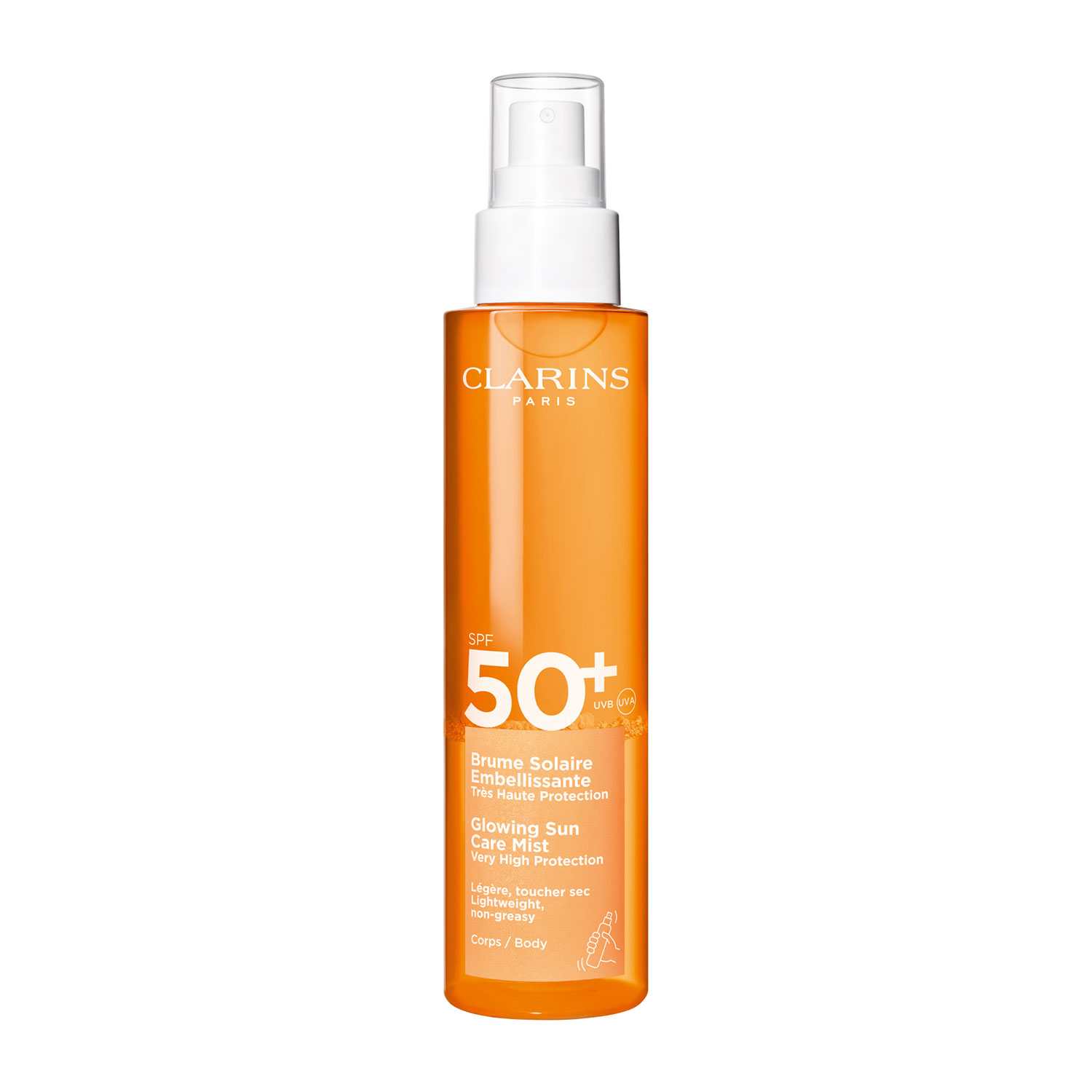 Brume Solaire Embellissante Увлажняющий солнцезащитный спрей для тела SPF 50+