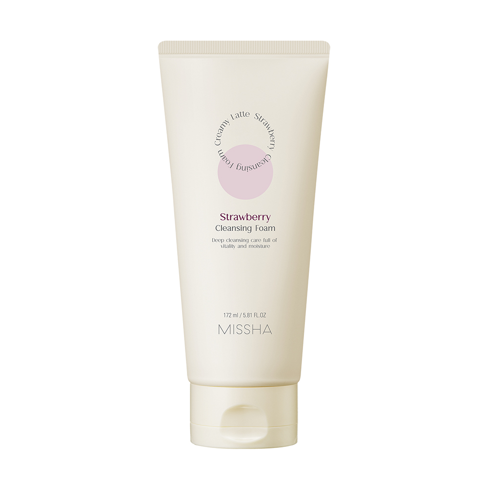 MISSHA Creamy Latte Cleansing Foam Strawberry Пенка для умывания с экстрактом Клубники, 172 мл
