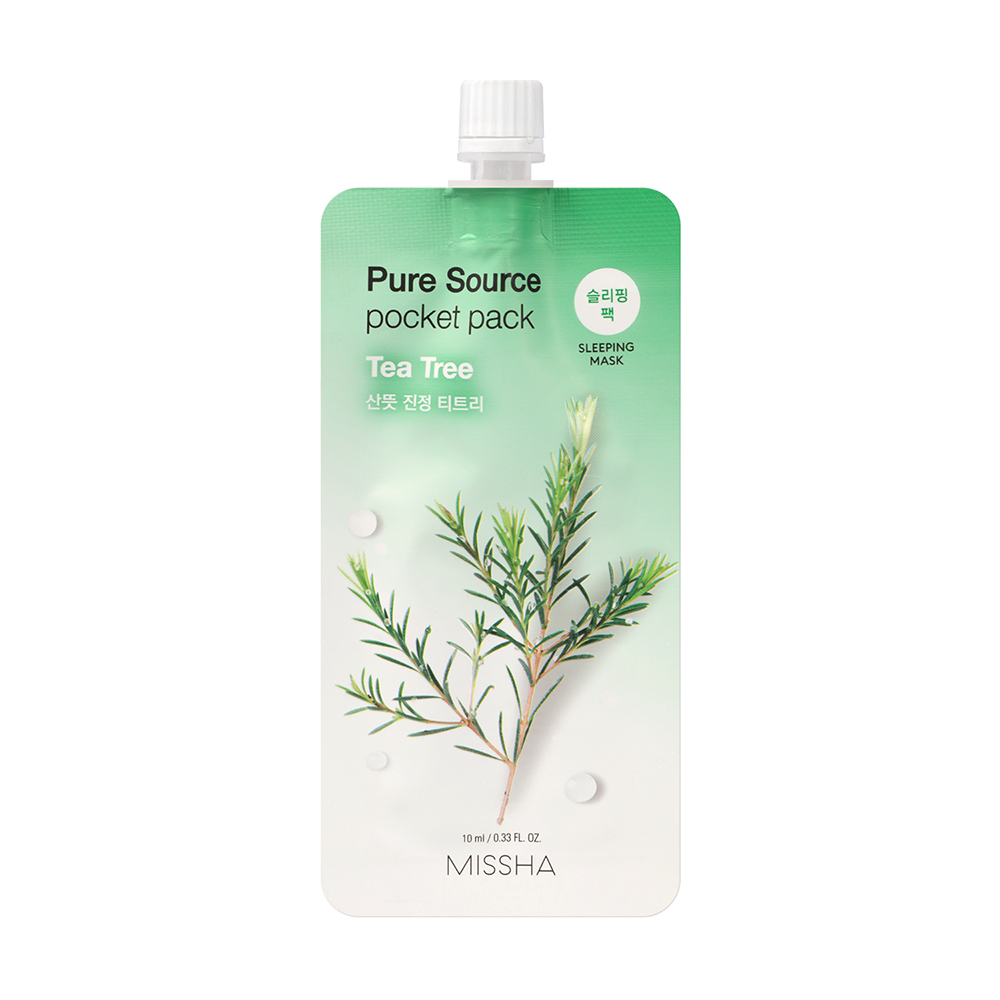 MISSHA Pure Source Pocket pack Tea Tree Маска кремовая ночная с экстрактом чайного дерева, 10 мл