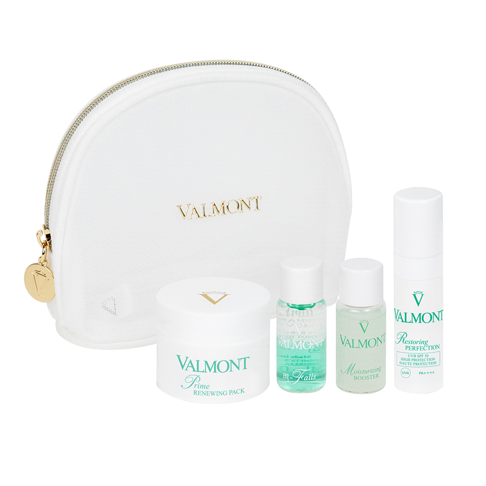 Набор бестселлеров 2025 в косметичке: Prime Renewing Pack (10 мл) + Bi-Falls (5 мл) + Moisturizing booster + Restoring Perfection SPF 50 (5ml)
