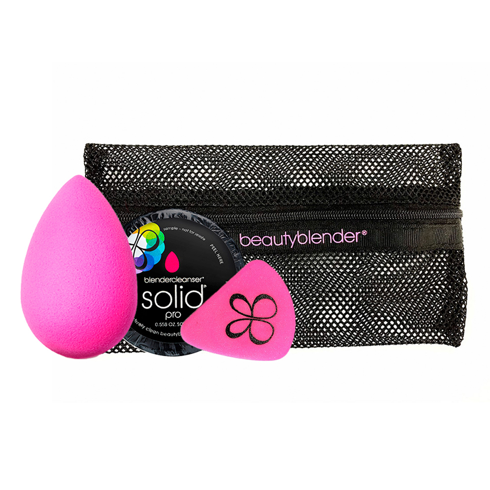 beautyblender в косметичке (спонж original, мини-мыло solid charcoal, liner.designer)