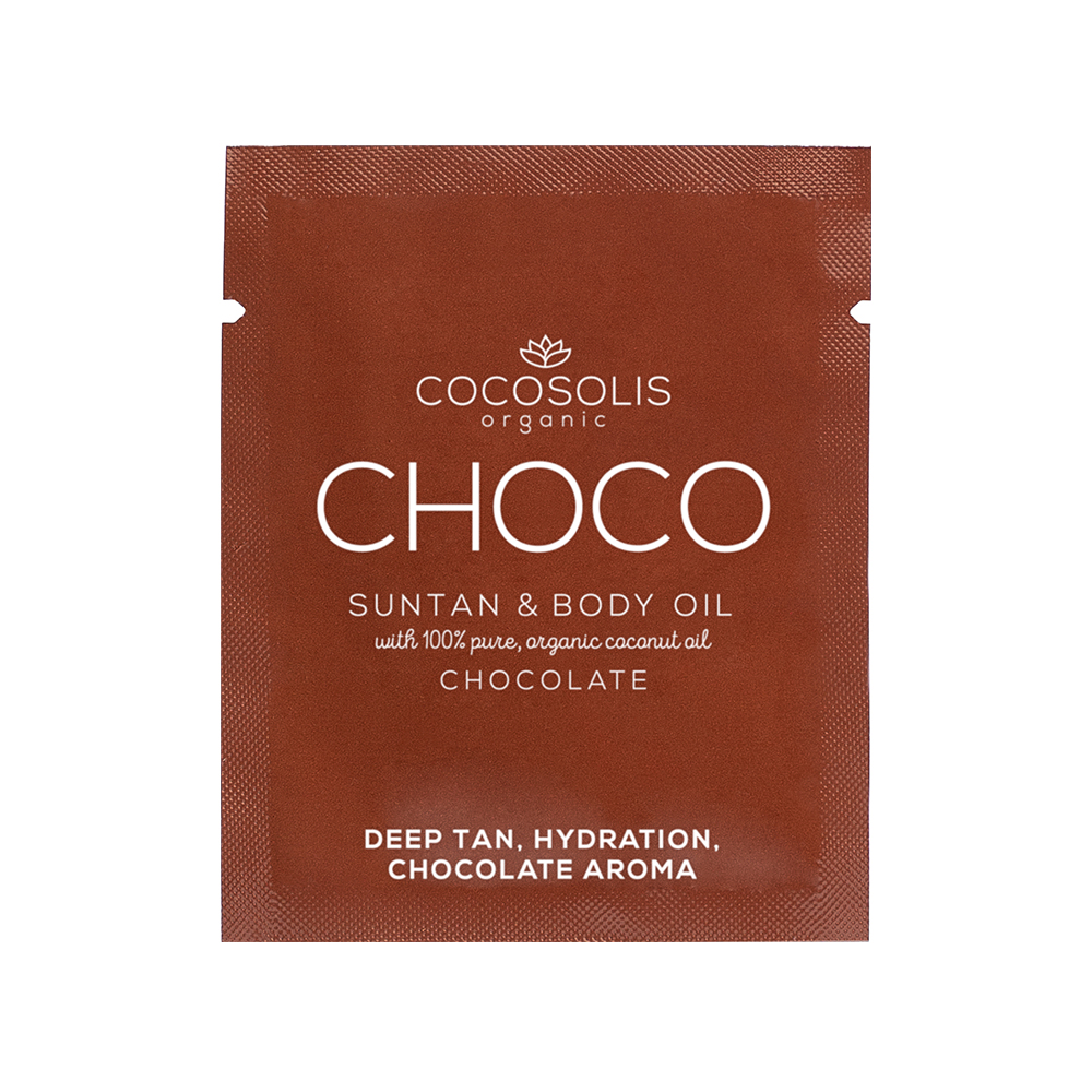 Масло для загара с ароматом шоколада CHOCO SUNTAN & BODY OIL, 2 мл.