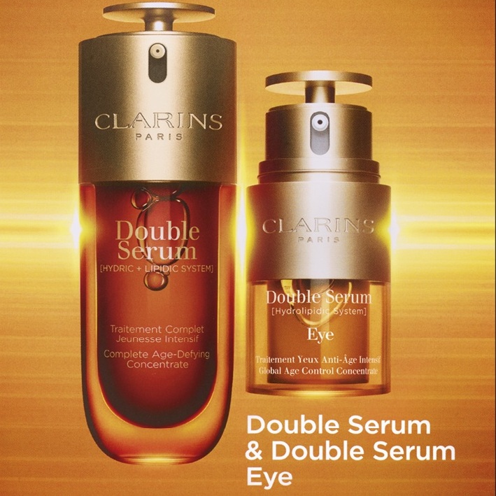 CLARINS Карта с сэмплом: Комплексная омолаж-я двойная сыв Double Serum 0,9мл + Комплексная омолаж-я двойная сыв для кожи вокруг