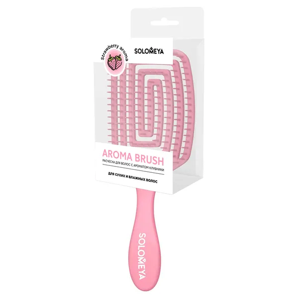 Wet Detangler Brush Paddle Strawberry Расческа для сухих и влажных волос с ароматом клубники