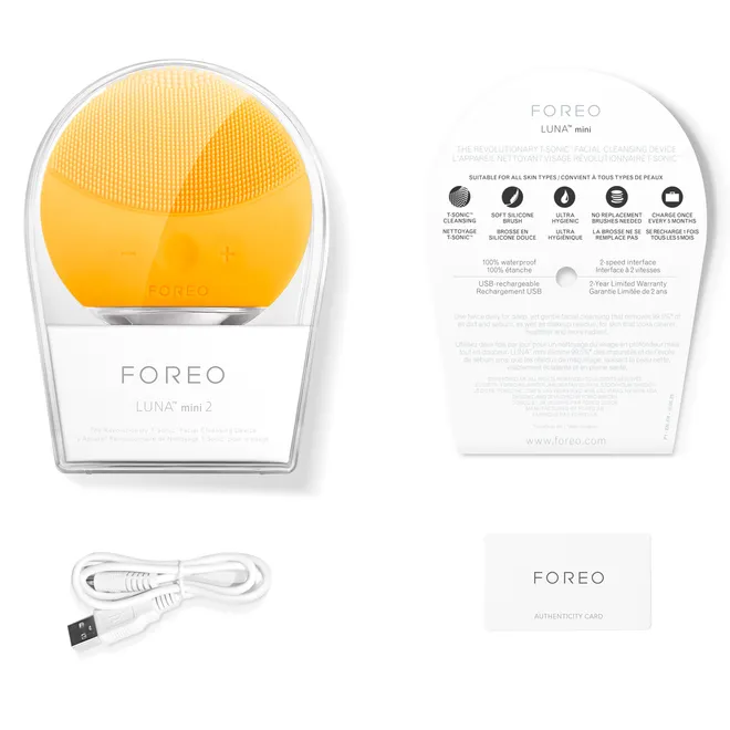 LUNA MINI 2 SUNFLOWER YELLOW Электрическая очищающая щеточка для лица для всех типов кожи