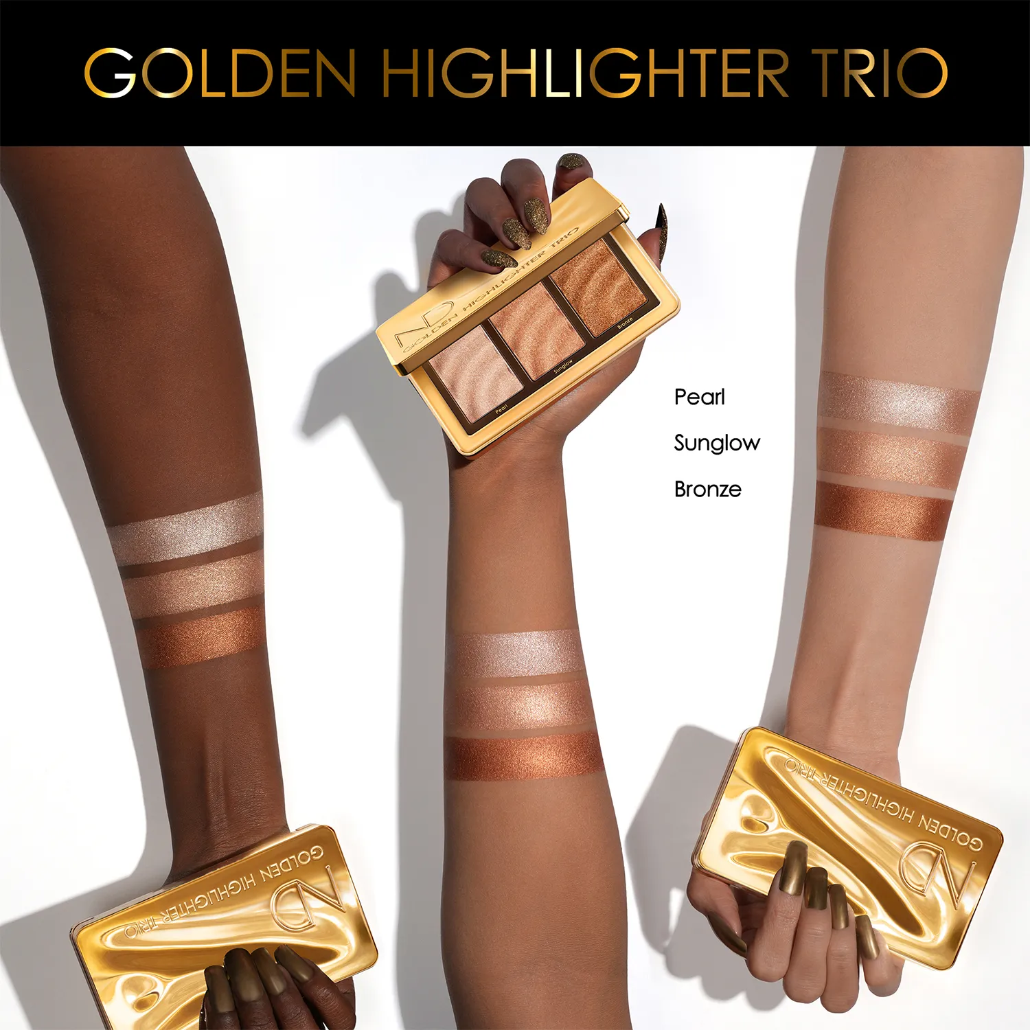 GOLDEN HIGHLIGHTER TRIO Палетка хайлайтеров