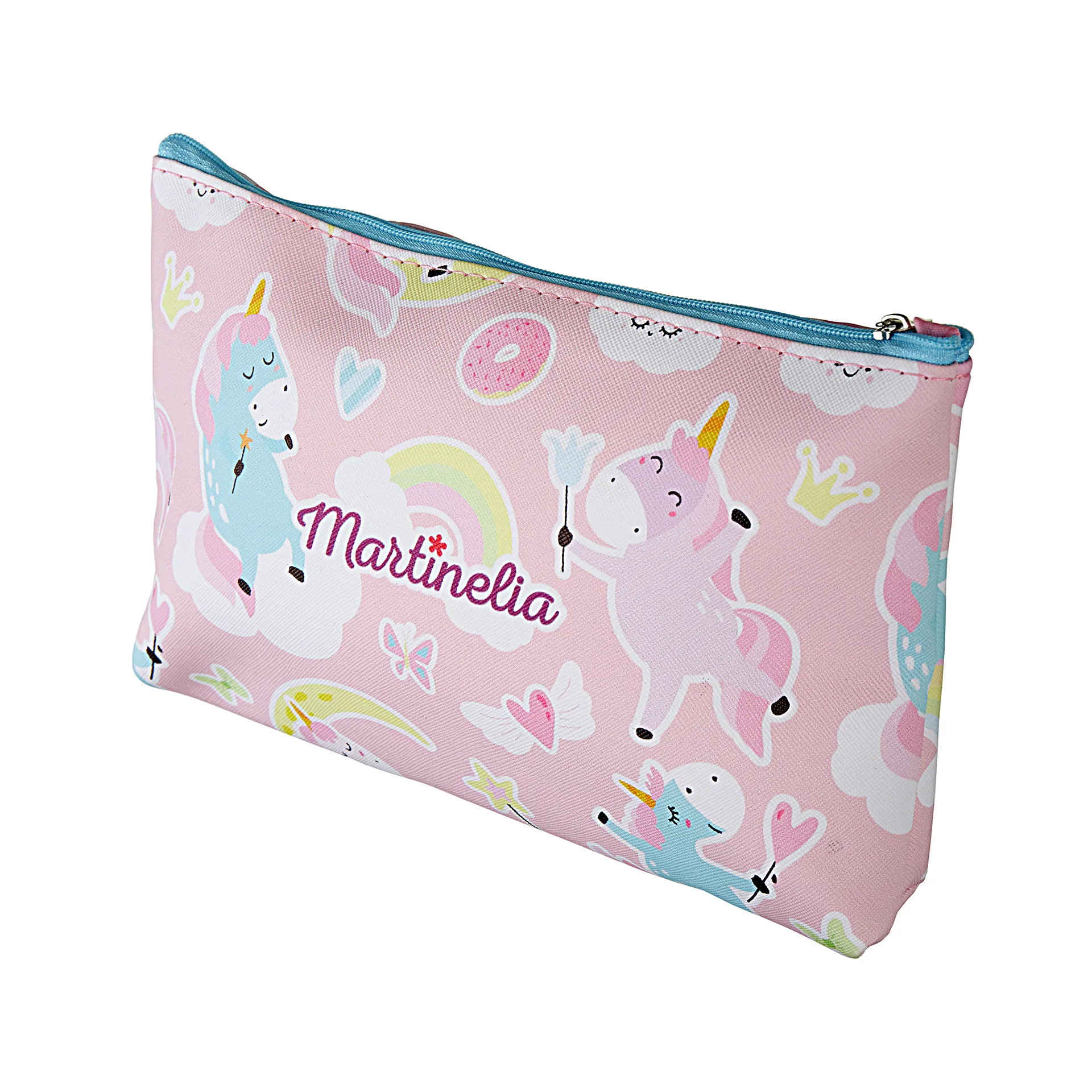 Детская косметичка на молнии розовая