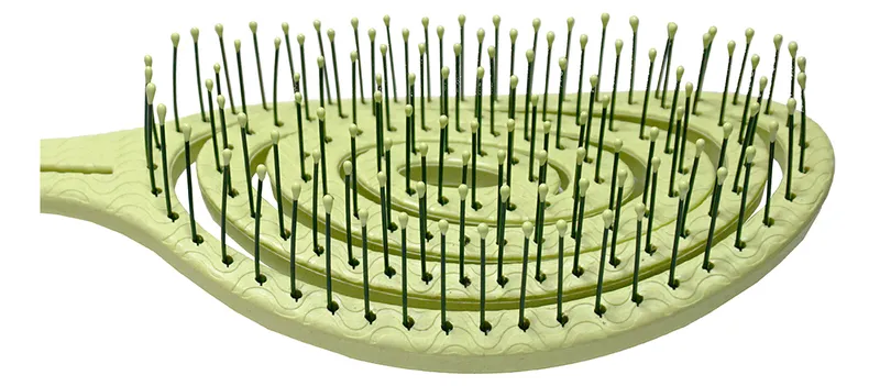 Detangling bio hair brush Green Подвижная био-расческа для волос зеленая
