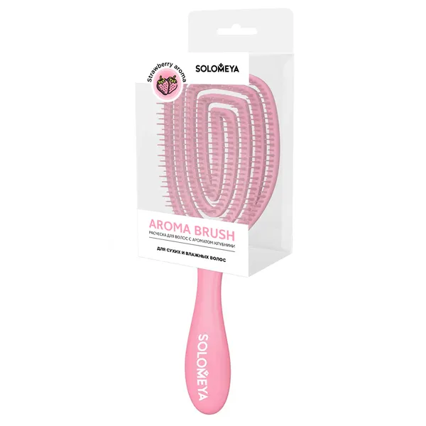 Wet Detangler Brush Oval Strawberry Расческа для сухих и влажных волос с ароматом клубники