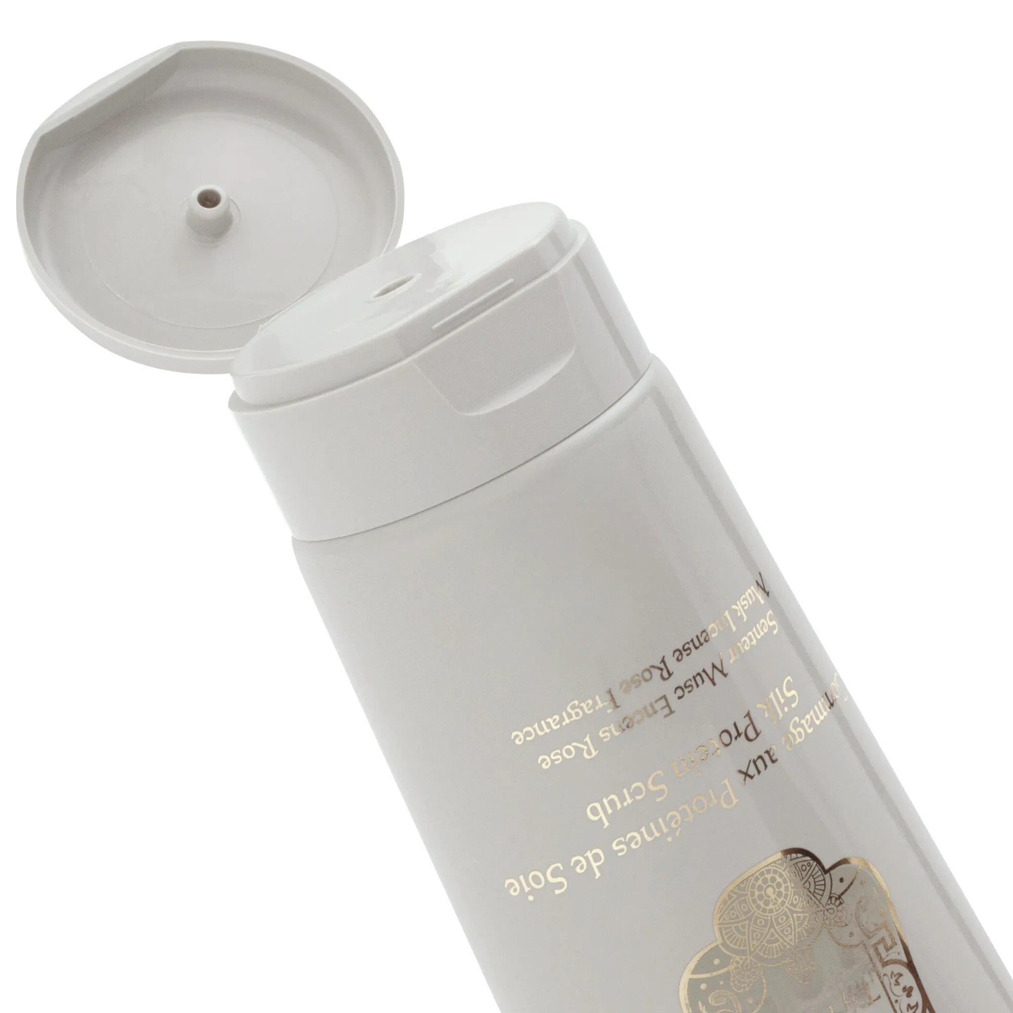 Гоммаж протеины шелка мускус, ладан, роза