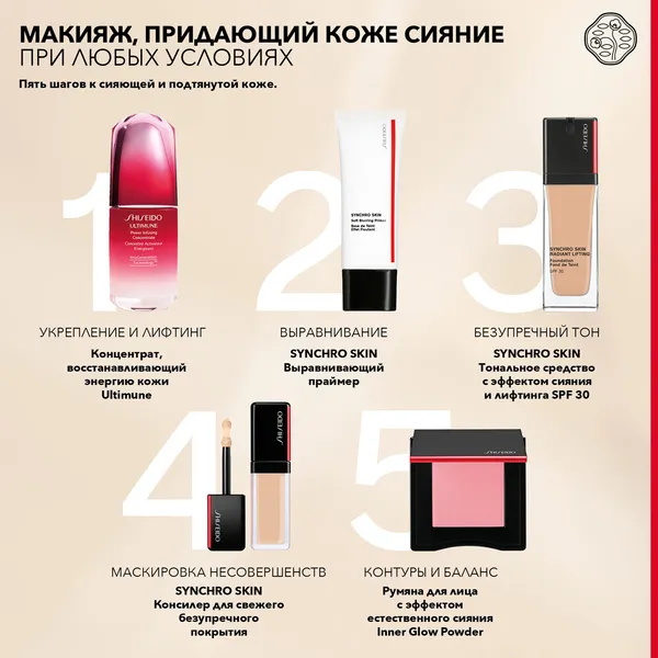 Synchro Skin Тональное средство с эффектом сияния и лифтинга SPF30