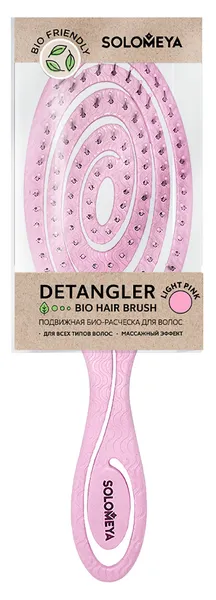 Detangling bio hair brush Light pink Подвижная био-расческа для волос светло-розовая