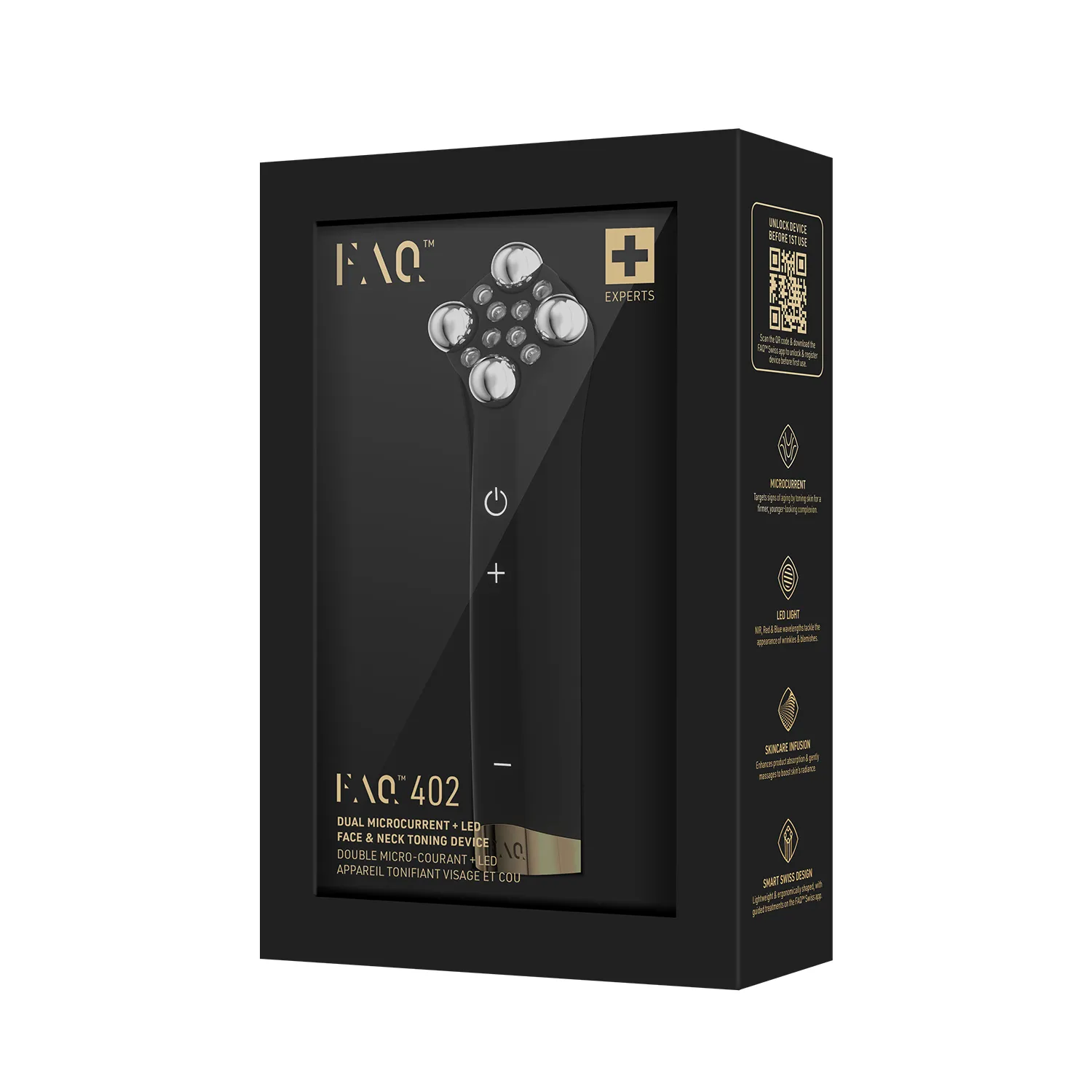 Faq 402 Микротоки для лифтинга и тонуса лица и шеи LED-светом 