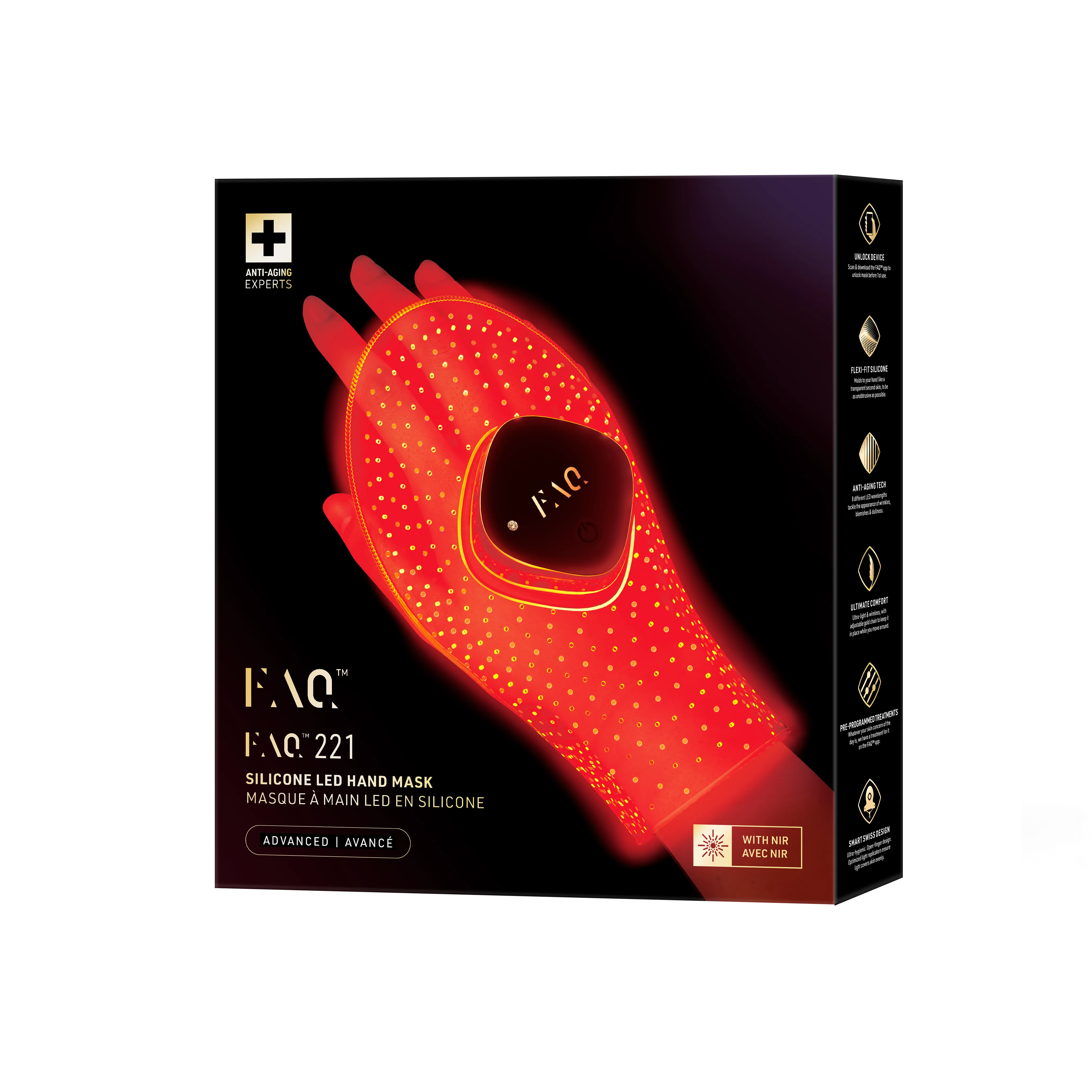 Ультралегкая LED-МАСКА FAQ™ 221 с 7 типами LED-света и ближним инфракрасным светом для молодости ваших рук