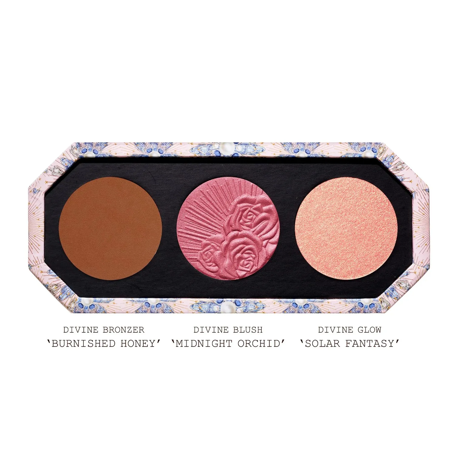 DIVINE BLUSH + BRONZE + GLOW TRIO Палетка для лица