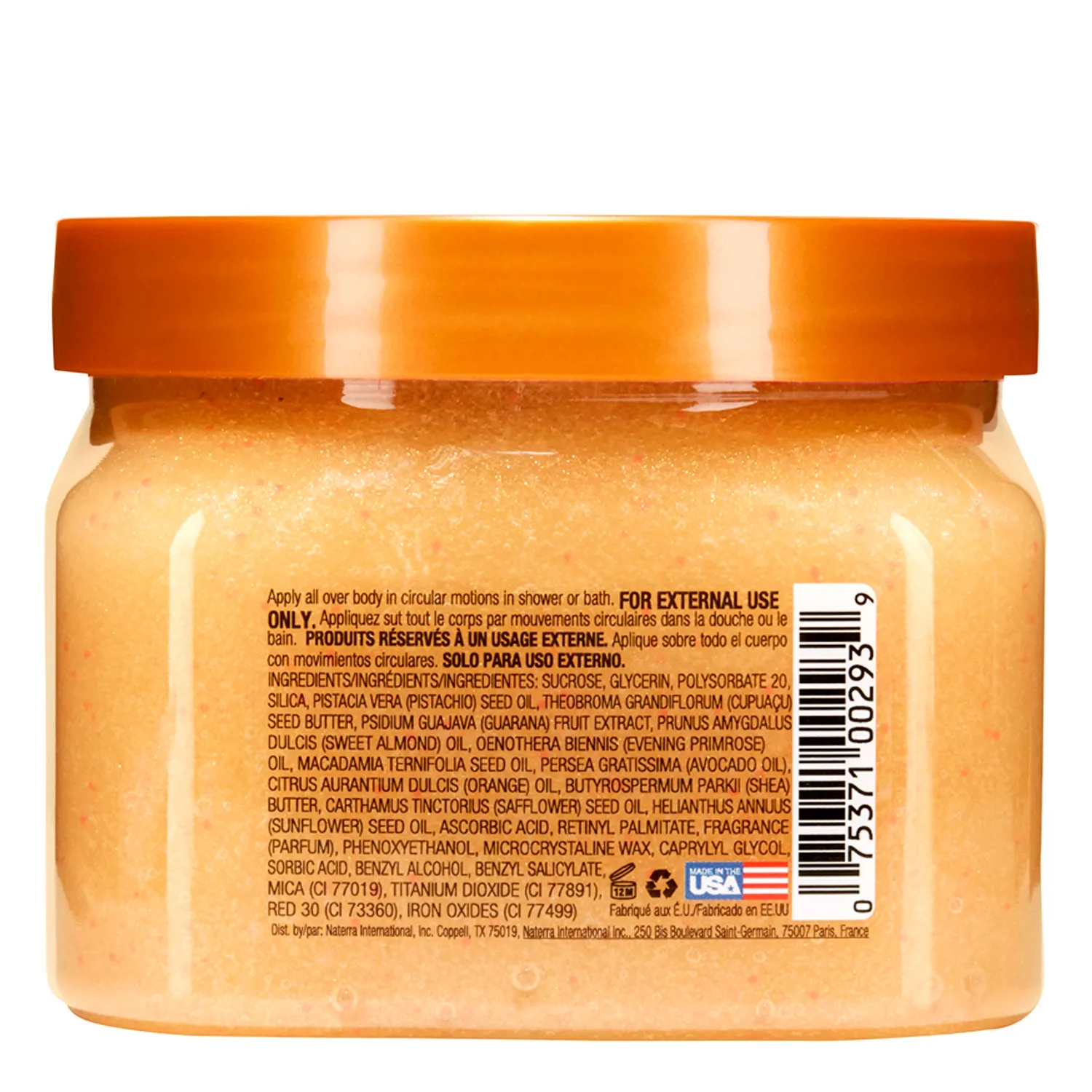 Tropic Glow Сахарный скраб для тела с шиммером с ароматом миндаля и сандала