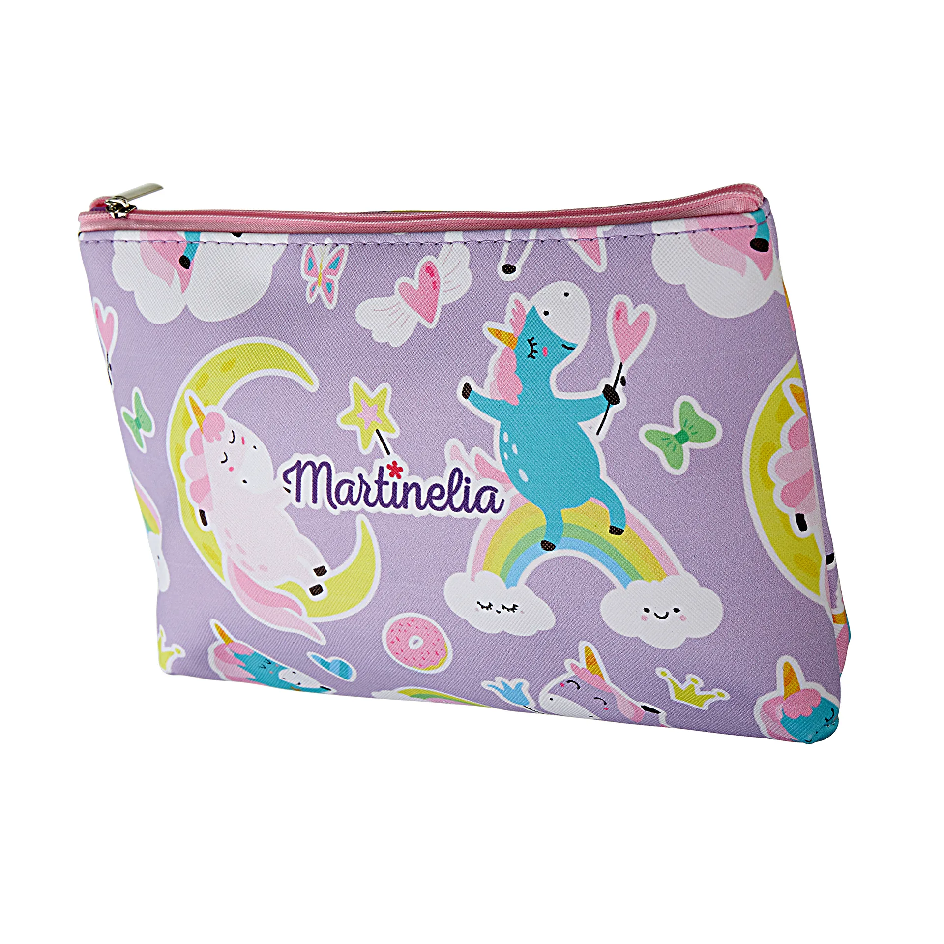 Детская косметичка на молнии сиреневая