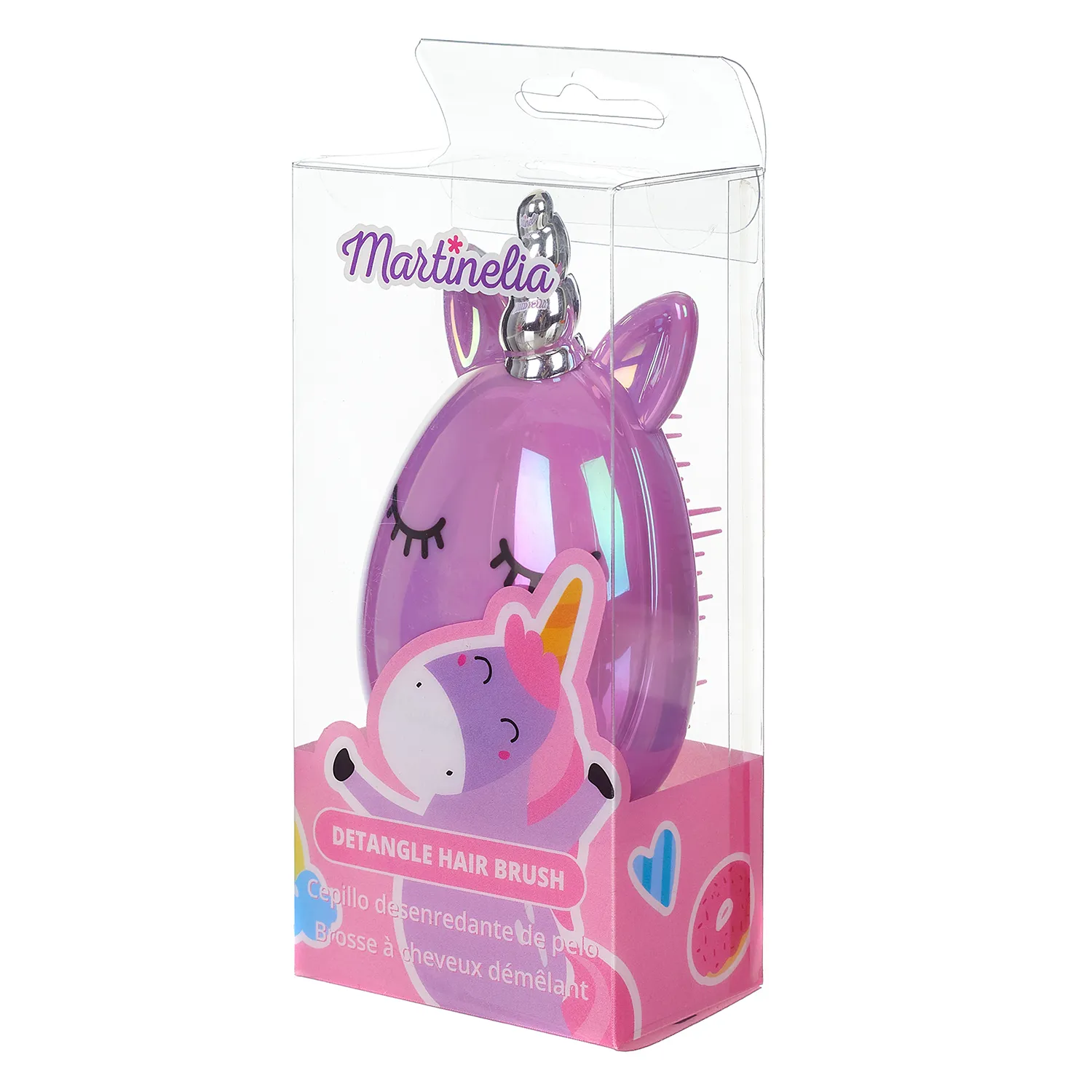 Расческа для волос Единорог сиреневая