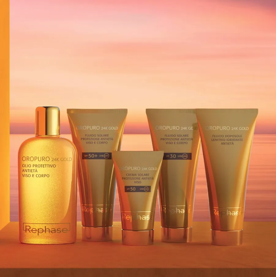 SUN CARE OROPURO 24K SUNSCREEN SPF 50+ Флюид солнцезащитный смягчающий увлажняющий