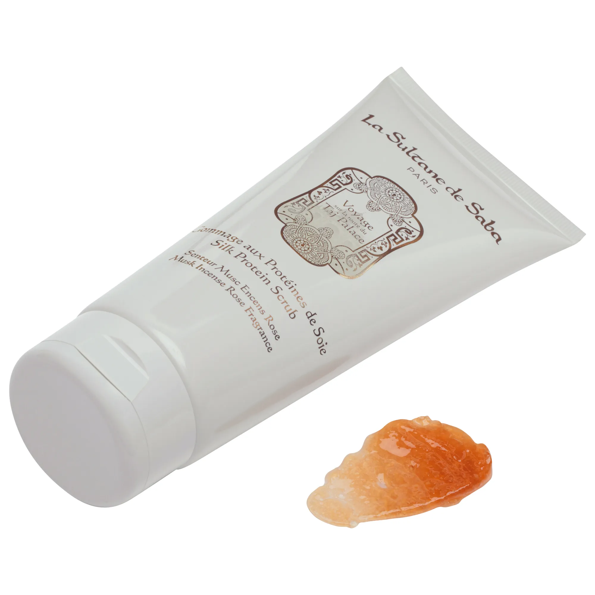 Гоммаж протеины шелка мускус, ладан, роза
