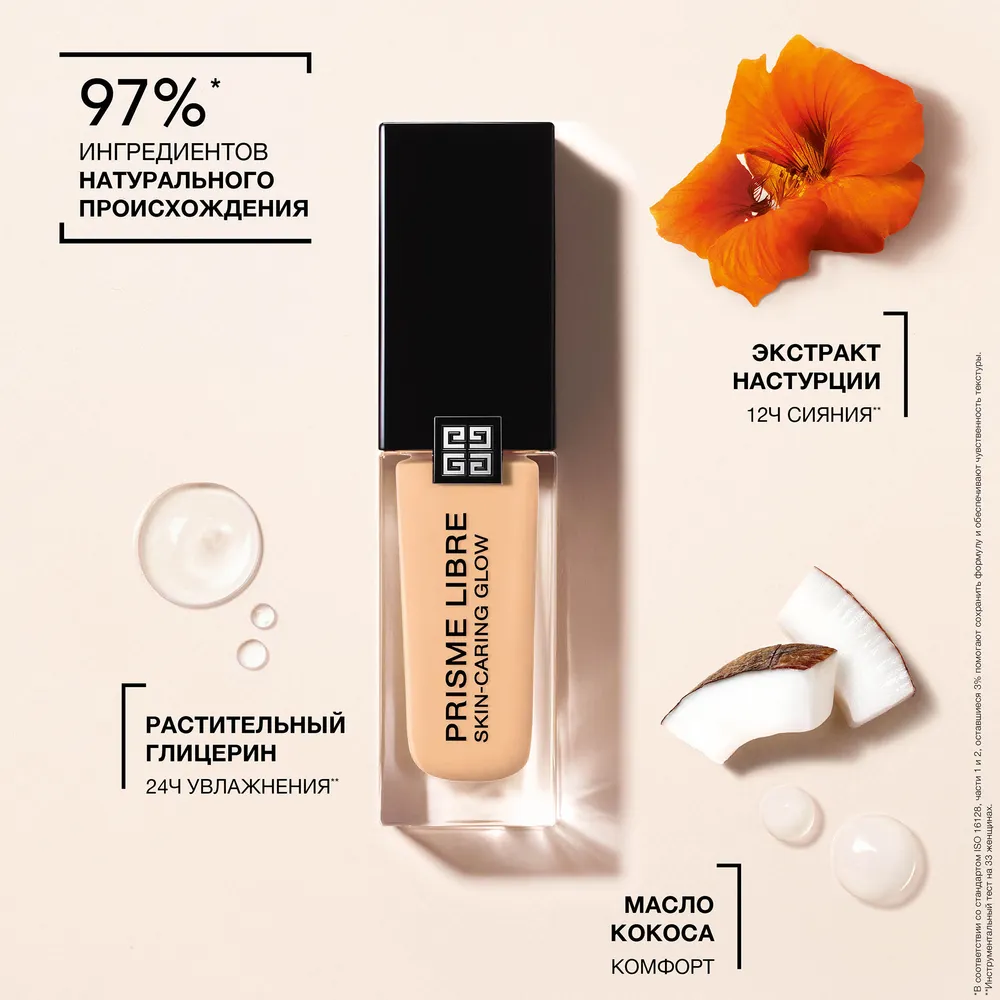 Prisme Libre Skin-Caring Glow Ухаживающее тональное средство-флюид
