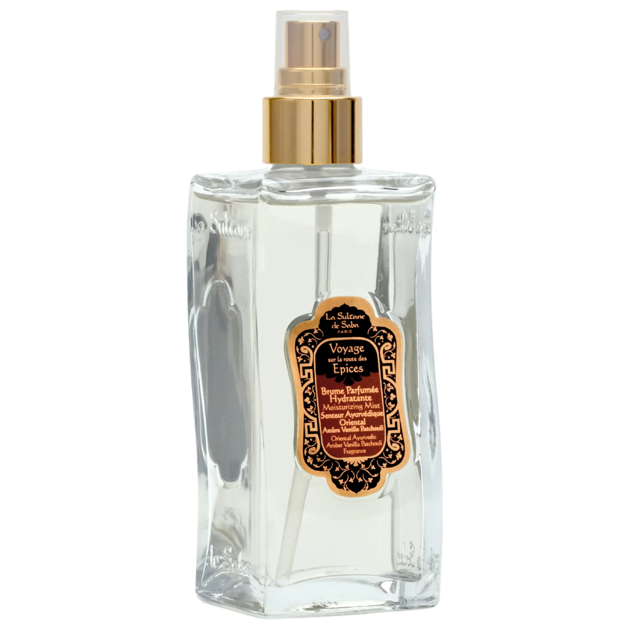 Парфюмированный увлажняющий спрей для тела амбра, ваниль и пачули