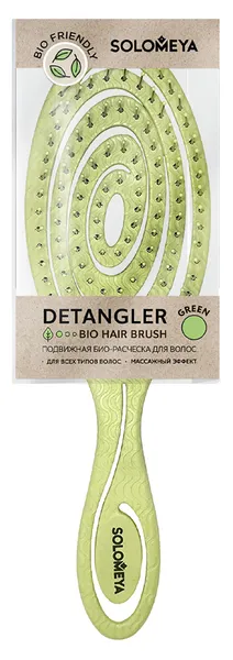 Detangling bio hair brush Green Подвижная био-расческа для волос зеленая