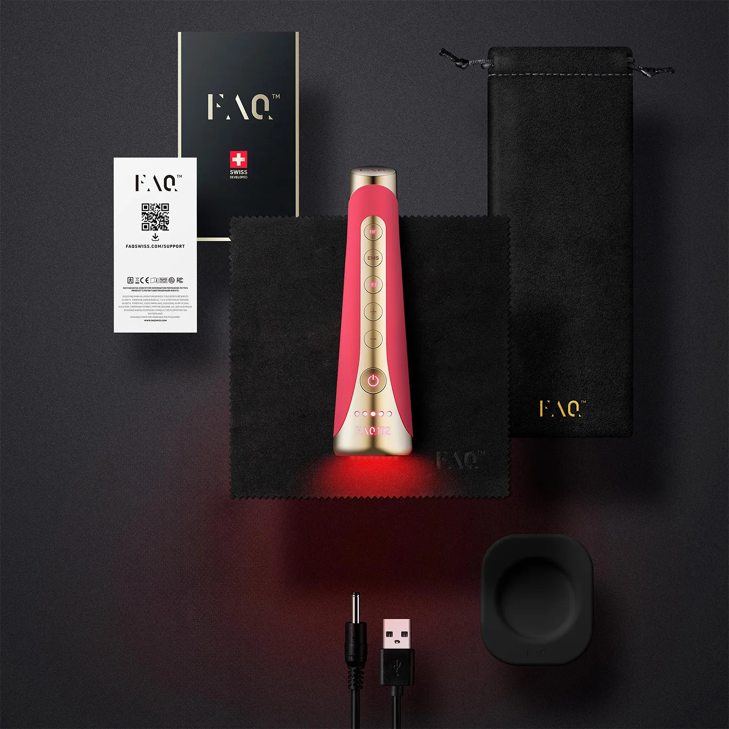 Rf Ems Led Терапия Faq 102 Pink Ruby Массажер для обновления и омоложения кожи 