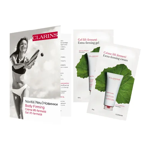 CLARINS Карта с сэмплами: Body Firming Крем для повыш упруг кожи тела + Гель для повыш упруг кожи живота, бедер и рук 