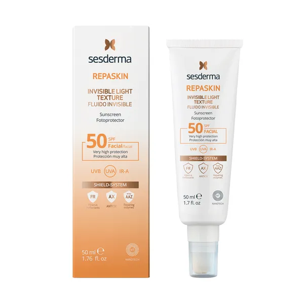 REPASKIN INVISIBLE LIGHT TEXTURE Facial sunscreen SPF50 Средство солнцезащитное сверхлегкое для лица СЗФ50