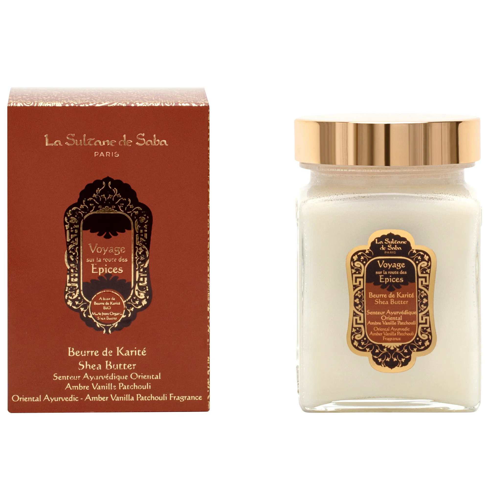 Масло карите для тела и волос амбра, ваниль и пачули