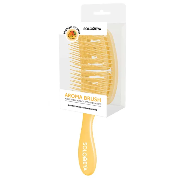 Wet Detangler Brush Rectangular Mango Расческа для сухих и влажных волос с ароматом манго