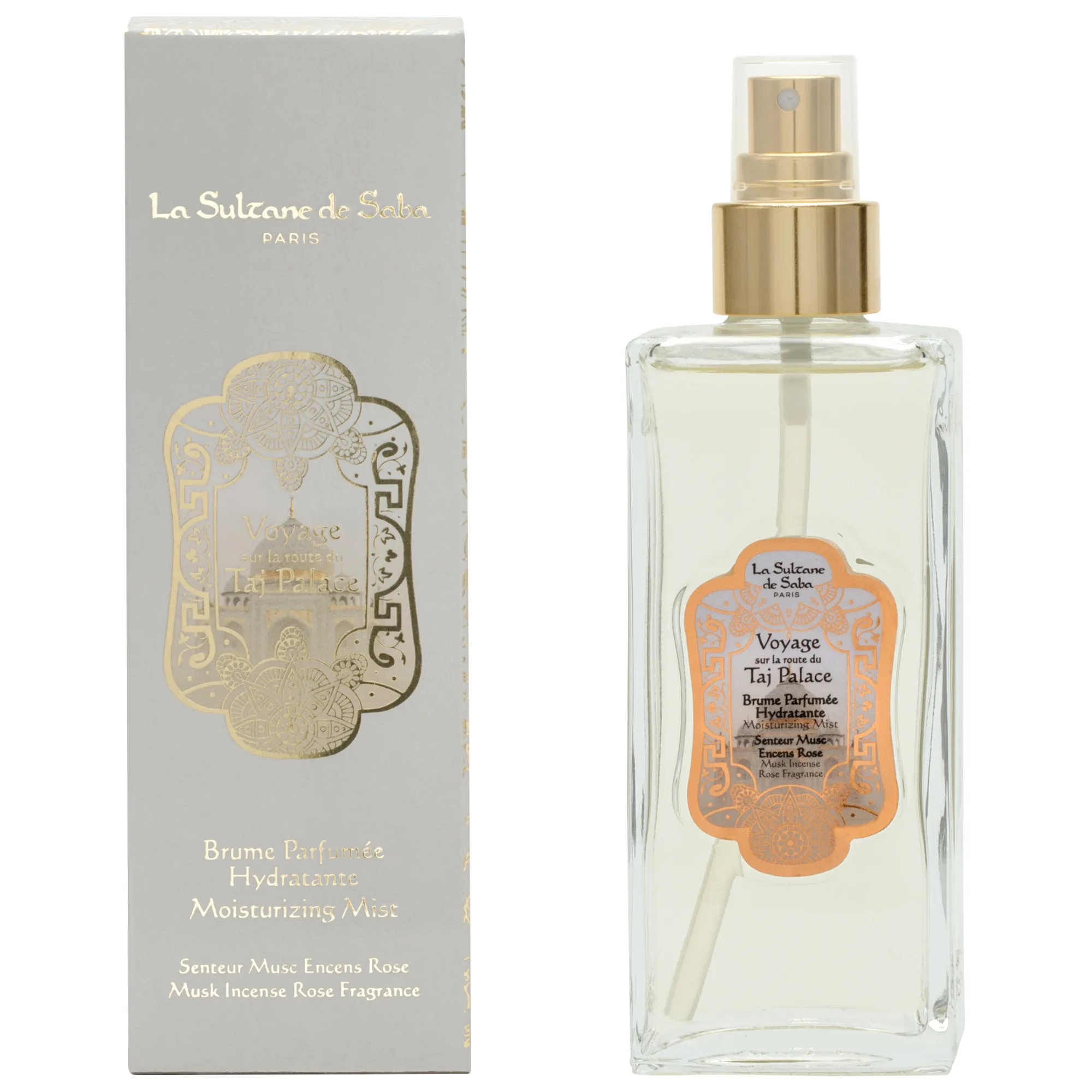 Парфюмированный увлажняющий спрей для тела мускус, ладан и роза