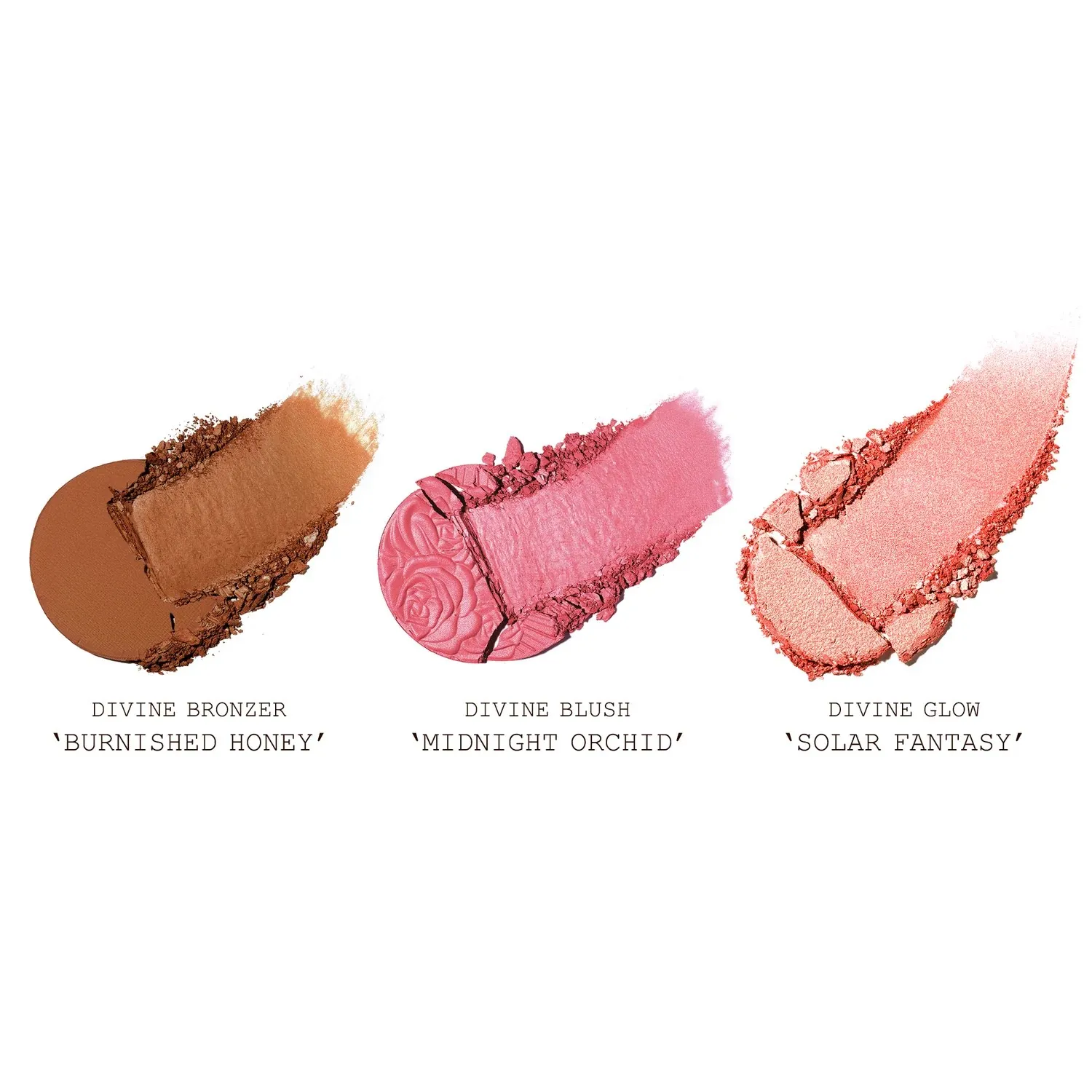 DIVINE BLUSH + BRONZE + GLOW TRIO Палетка для лица