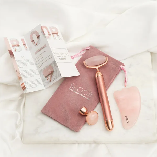 Набор Гуаша с кварцевым роллером с вибрацией и скребком Лапка