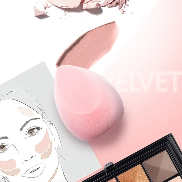 Microfiber Velvet Sponge Peach Вельветовый косметический спонж для макияжа персик