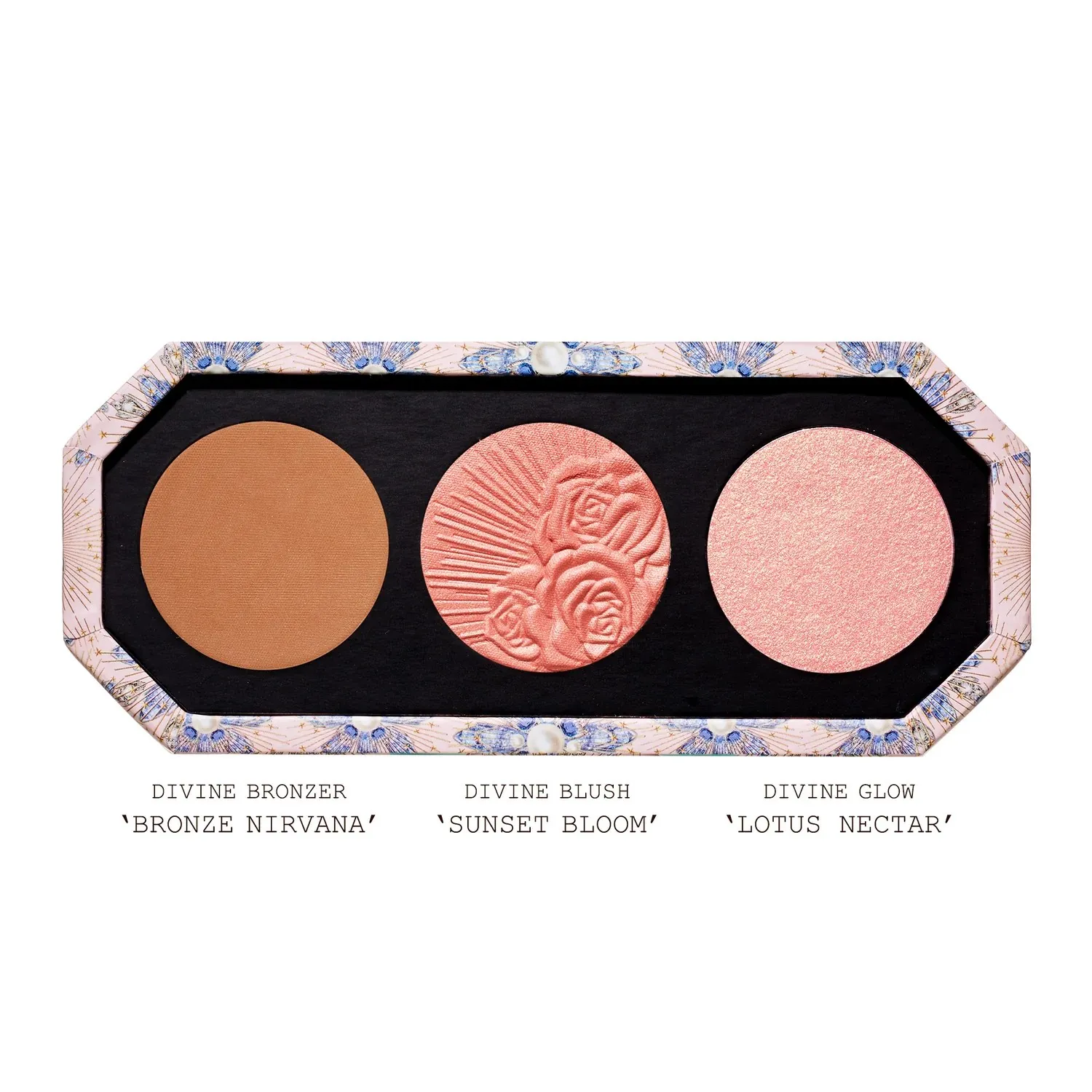 DIVINE BLUSH + BRONZE + GLOW TRIO Палетка для лица