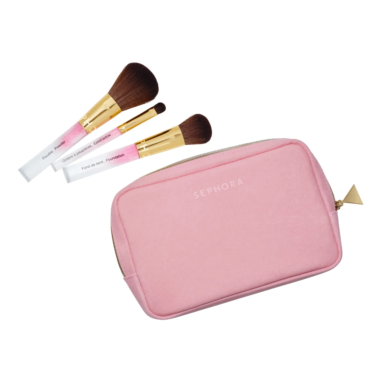 Набор для макияжа с мини-кисточкой в косметичке