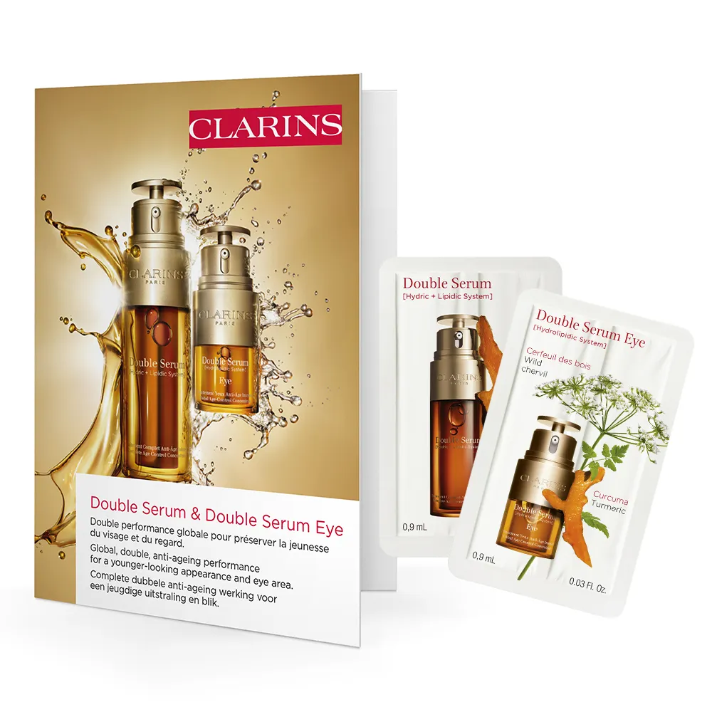 CLARINS ΠΠ°ΡΡΠ° Ρ ΡΡΠΌΠΏΠ»ΠΎΠΌ: ΠΠΎΠΌΠΏΠ»Π΅ΠΊΡΠ½Π°Ρ ΠΎΠΌΠΎΠ»Π°ΠΆΠΈΠ²Π°ΡΡΠ°Ρ Π΄Π²ΠΎΠΉΠ½Π°Ρ ΡΡΠ²ΠΎΡΠΎΡΠΊΠ° Double Serum 0,9ΠΌΠ» + ΠΠΎΠΌΠΏΠ»Π΅ΠΊΡΠ½Π°Ρ ΠΎΠΌΠΎΠ»Π°ΠΆΠΈΠ²Π°ΡΡΠ°Ρ Π΄Π²ΠΎΠΉΠ½Π°Ρ ΡΡΠ²ΠΎΡΠΎΡΠΊΠ° Π΄Π»Ρ ΠΊΠΎΠΆΠΈ Π²ΠΎΠΊΡΡΠ³