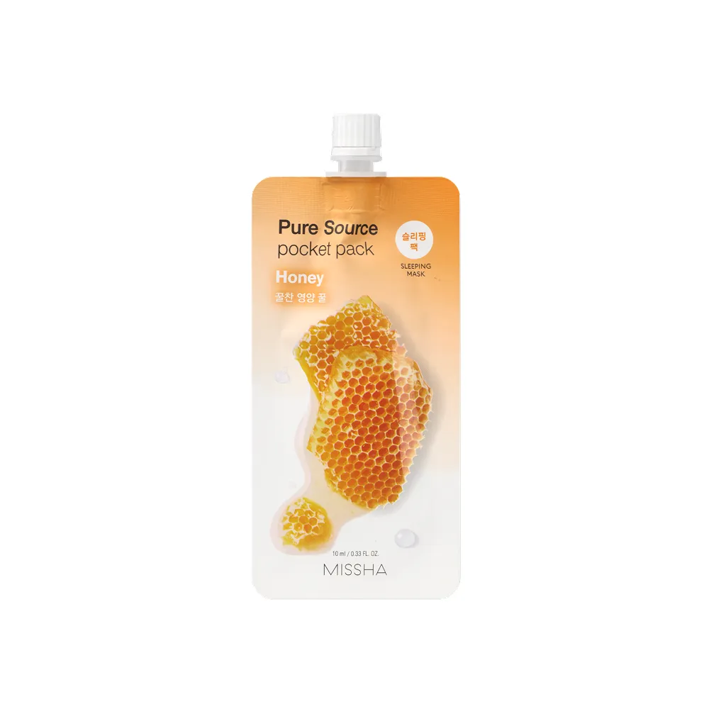 Маска кремовая ночная с медом MISSHA Pure Source Pocket pack Honey, 10 мл.