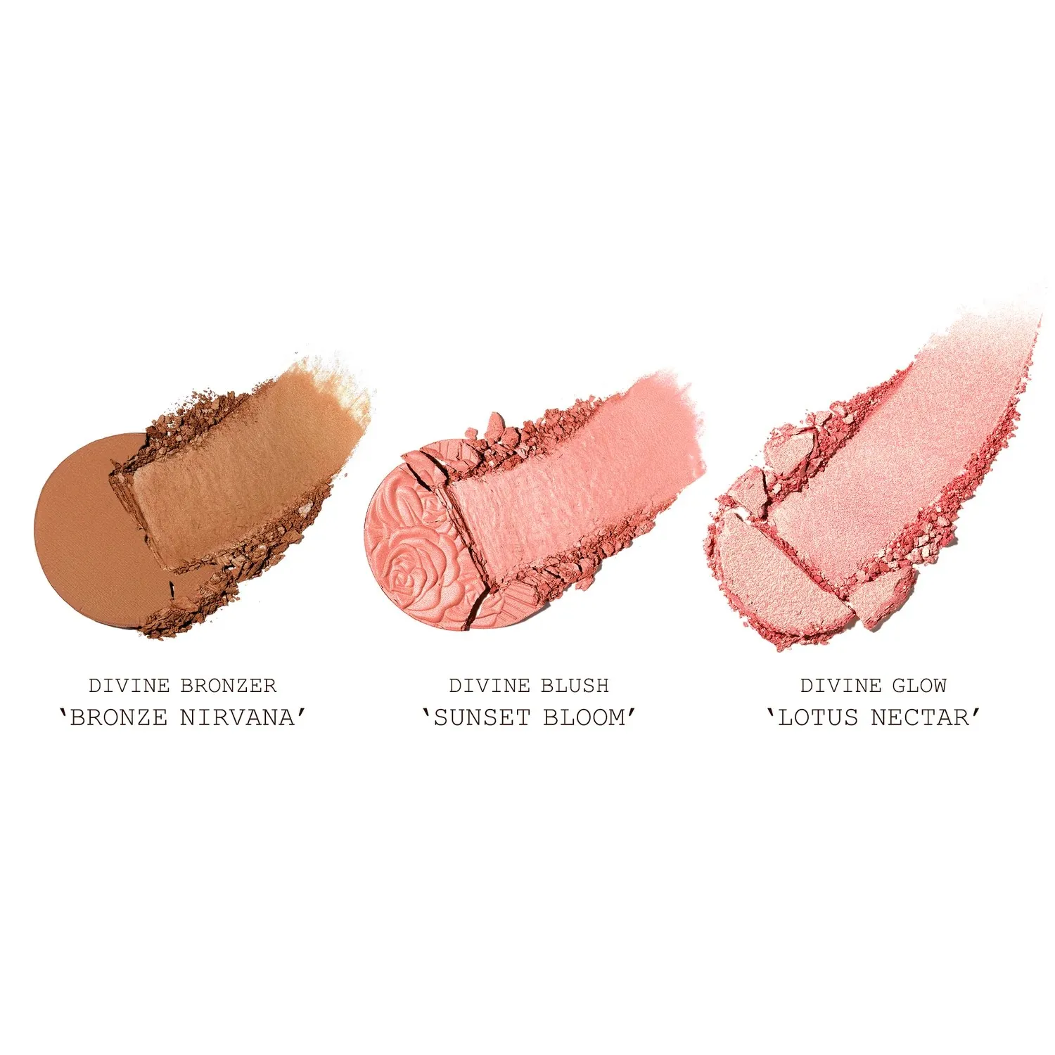 DIVINE BLUSH + BRONZE + GLOW TRIO Палетка для лица