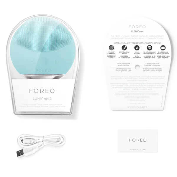 LUNA MINI 2 MINT Электрическая очищающая щеточка для лица для всех типов кожи