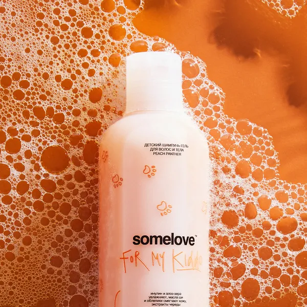 Детский шампунь-гель для волос и тела с ароматом персика