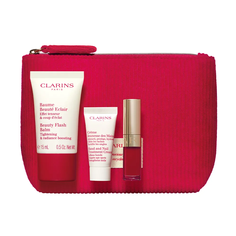 Косметичка с миниатюрами (бальзам для лица (15мл), крем для рук (8 мл), масло-блеск для губ (1.4 мл)