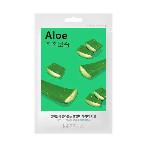 Увлажняющая vаска для лица с экстрактом алоэ для сухой кожи Airy Fit Sheet Mask Aloe в подарок от MISSHA