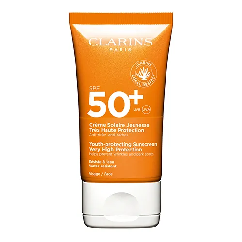 Clarins Creme Solaire Jeunesse Солнцезащитный крем для лица против морщин SPF 50+