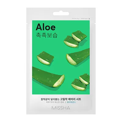 Увлажняющая маска для лица с экстрактом алоэ для сухой кожи Airy Fit sheet mask Aloe в подарок от Missha