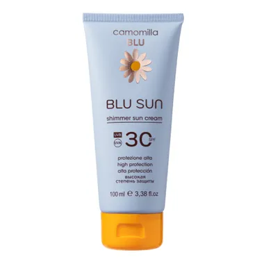 Blu sun shimmer sun cream high protection Солнцезащитный крем с шиммером высокая степень защиты SPF30
