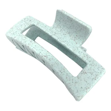 Straw Claw Hair Clip Rectangle Mint Крабик для волос из натуральной пшеницы прямоугольный мятный